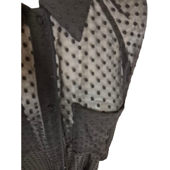 Zara Dotted Sheer Button Down Shirt Oversized Black sz XS-M - Picture 6 of 9